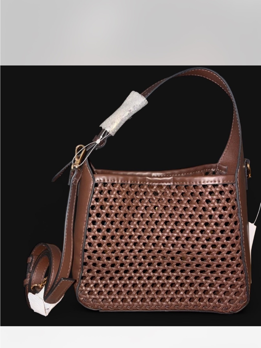 H&M Brown Woven Shoulder Bag